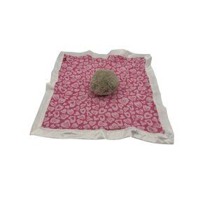 Magnetic Me Bear Lovey Security Blanket Soother‎ Pink Hearts Satin Trim HTF